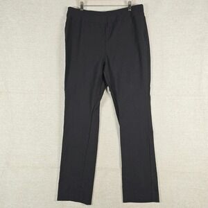 Ethyl Clothing Womens Black Pull On Straight Leg Stretch Trousers Sz 18 RN126383